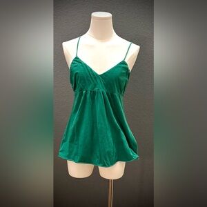 VELVET - Anthropologie, solid green spaghetti strap tank/camisole cotton